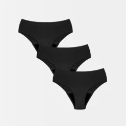 Period Panty Set: 3x NOLA Seamless - Schwarz