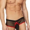 Fishnet Snap Pouch Brief -Bodyaware Shop BW251 BK 1