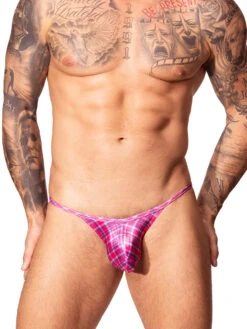 Printed Luxe Satin Mini Tanga -Bodyaware Shop C118 pink front
