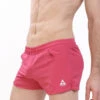 Men's Square Cut Woven Gym Short -Bodyaware Shop C702 mens pink square shorts side front