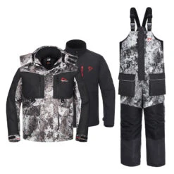 Piscifun Ice Fishing Suit,3 In 1 Jacket,Waterproof Fishing Bib With Flotation Technology