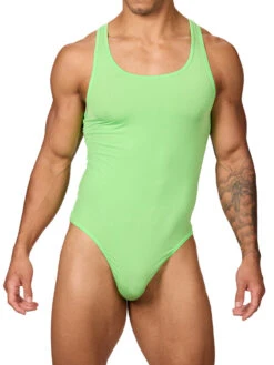 Glow Thong Bodysuit 14 Glow Thong Bodysuit -Bodyaware Shop M609 lime front