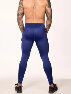 Body Force Sport Leggings -Bodyaware Shop N100 blue back high