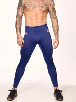 Body Force Sport Leggings -Bodyaware Shop N100 blue high rise front