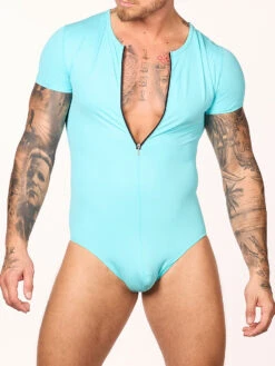 Body Force T-Shirt Zip Bodysuit -Bodyaware Shop N104 tq front 1