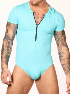 Body Force T-Shirt Zip Bodysuit -Bodyaware Shop N104 tq front 2