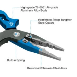 Piscifun® AXP Aluminum Fishing Pliers Lightweight Hook Remover Pliers Split Ring Nose -Bodyaware Shop PiscifunAXPFishingPliers3