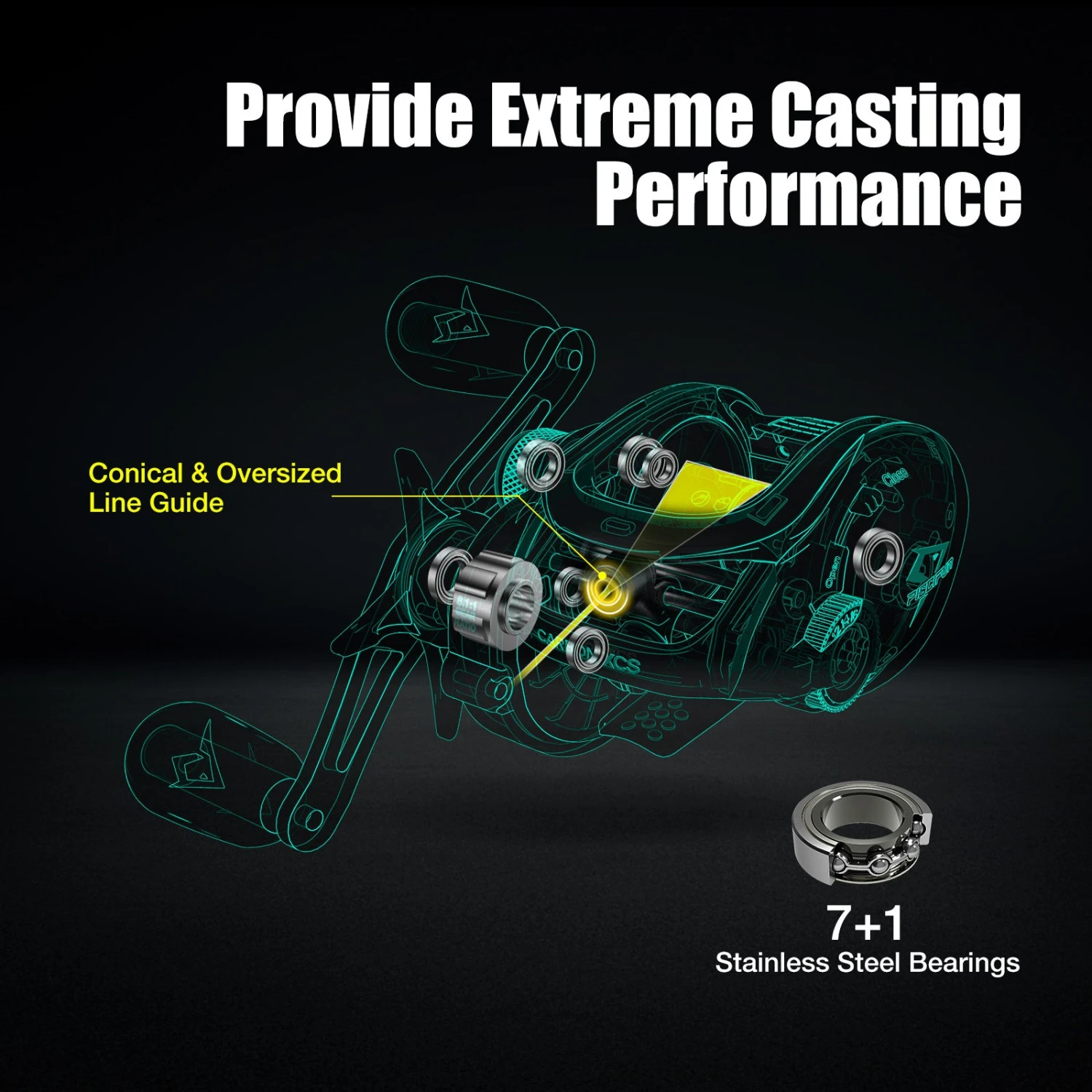 Piscifun Carbon XCS Baitcasting Fishing Reel-Ultra Light To 5.5 Oz, 8.1:1 Gear Ratio Casting Reel 7 Piscifun Carbon XCS Baitcasting Fishing Reel-Ultra Light To 5.5 Oz, 8.1:1 Gear Ratio Casting Reel - Image 6