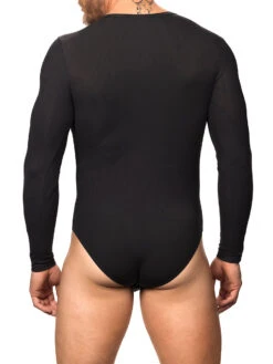 Everyday Ribbed Long-sleeve Bodysuit -Bodyaware Shop R345RibLongSleeveBodysuitblackback