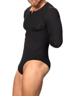 Everyday Ribbed Long-sleeve Bodysuit -Bodyaware Shop R345RibLongSleeveBodysuitblackside