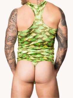 Printed Luxe Satin Tank Top -Bodyaware Shop T246 dino back