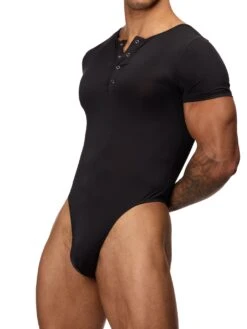 Everyday Thong Bodysuit -Bodyaware Shop V067 black front side