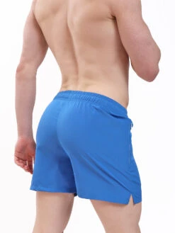 Men's 5" Woven Gym Short -Bodyaware Shop blue shorts back side
