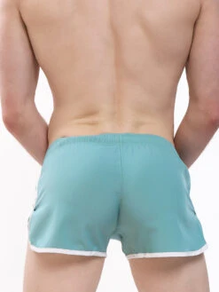 Men's Woven 3" Short -Bodyaware Shop green split shorts back