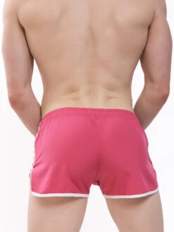 Men's Woven 3" Shorts -Bodyaware Shop pink split shorts back