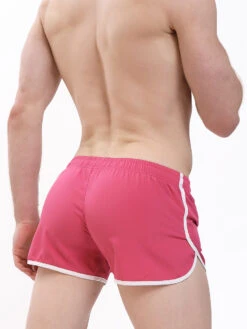 Men's Woven 3" Shorts -Bodyaware Shop pink split shorts back side